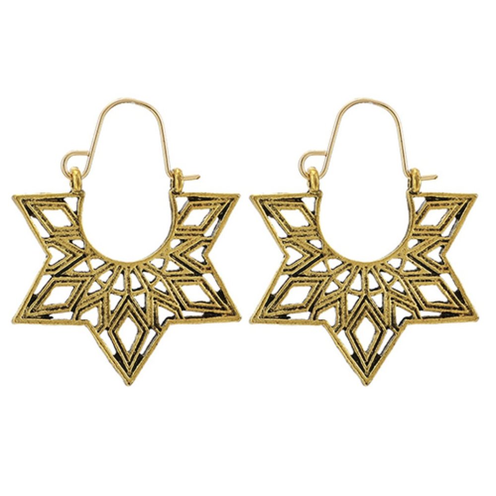 Earrings ~ Geometric ~ Gold ~ Mandela ~  Dazzle ~ Dangle